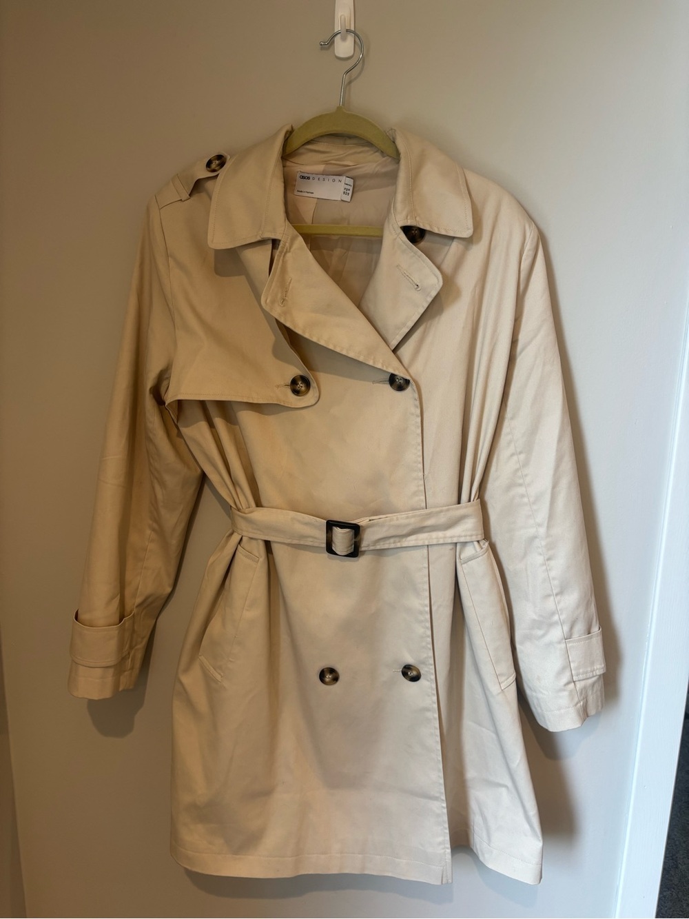 ASOS Design Maternity Trench Coat — Size 10 — Belted Double Breasted